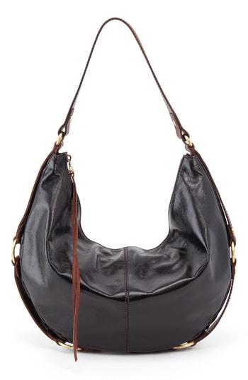 Hobo Rogue Leather Shoulder Bag - Black