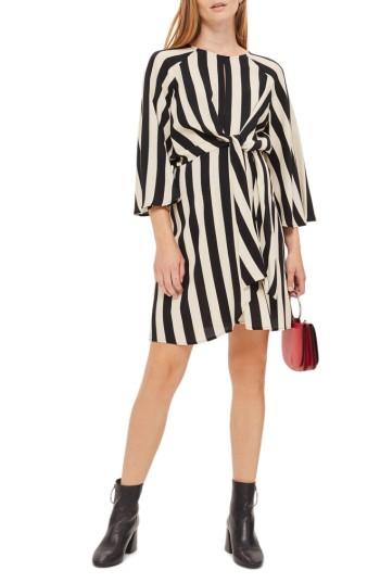 Women's Topshop Humbug Stripe Knot Maternity Dress Us (fits Like 0-2) - Ivory