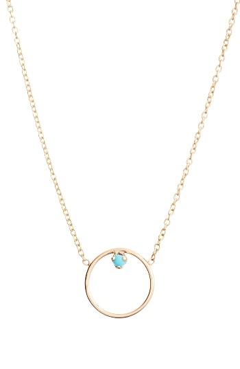 Women's Zoe Chicco Turquoise Circle Pendant Necklace