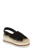 Women's Marc Fisher Ltd Glenna Platform Slingback Sandal .5 M - Black