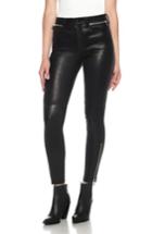 Women's Joe's Charlie Lambskin Leather Ankle Skinny Pants - Black