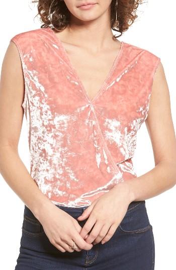 Women's Willow & Clay Velvet Burnout Bodysuit - Pink