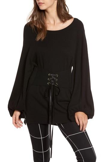 Women's Leith Corset Tunic Sweater, Size - Black