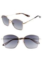 Women's Givenchy 56mm Square Polarized Metal Sunglasses - Grey/ Gold