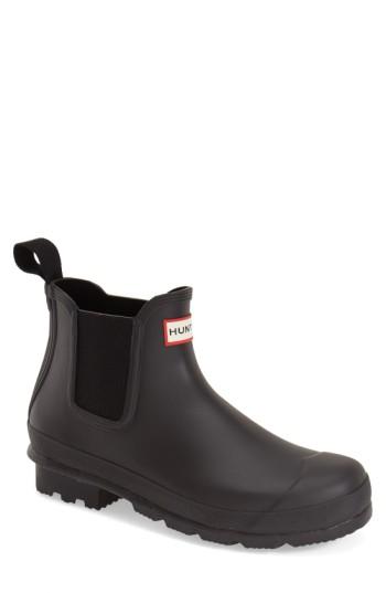 Men's Hunter 'original' Waterproof Chelsea Rain Boot M - Black