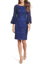 Women's Eliza J Bell Sleeve Lace Sheath Dress - Blue