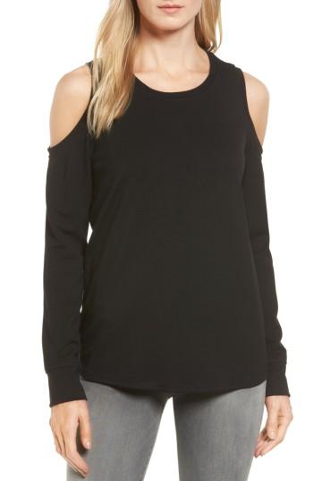 Women's Gibson Cold Shoulder Sweatshirt, Size - Black