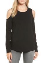 Women's Gibson Cold Shoulder Sweatshirt, Size - Black