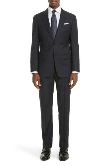 Men's Armani Collezioni G-line Trim Fit Windowpane Wool Suit