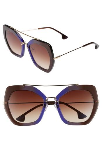 Women's Alice + Olivia Bowery 55mm Geometric Sunglasses - Royal Fade