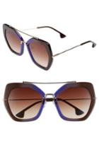 Women's Alice + Olivia Bowery 55mm Geometric Sunglasses - Royal Fade