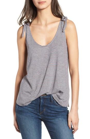 Women's Hinge Tie Detail Tank, Size - Grey
