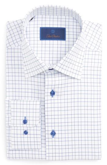Men's David Donahue Regular Fit Dress Shirt 32/33 - Blue