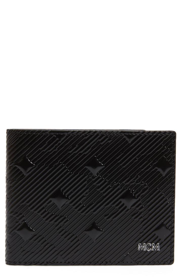 Men's Mcm Coburg Lion Patent Leather Bifold Card Case -