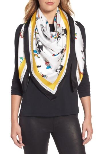 Women's Stella Mccartney Cartoon Graphic Silk Scarf, Size - White