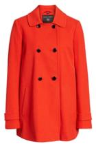 Women's Dorothy Perkins Double Breasted Swing Coat Us / 8 Uk - Red