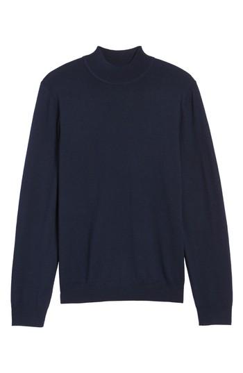 Men's Nordstrom Mock Neck Merino Wool Sweater, Size - Blue