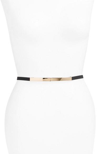 Women's Elise M. 'lohan' Metal Plate Elastic Belt, Size - Black