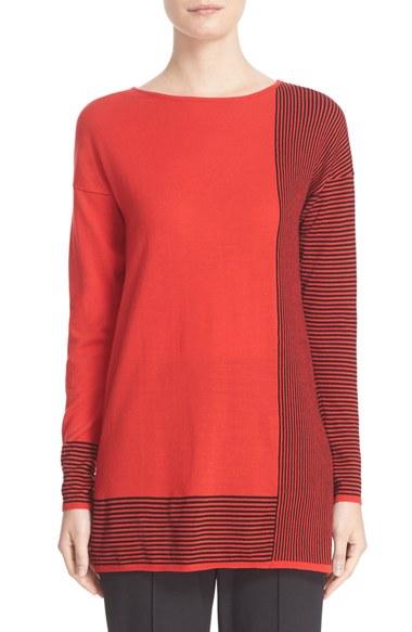 Women's St. John Collection Stripe Wool Jersey Tunic