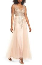 Women's Xscape Embellished Illusion A-line Gown - Pink