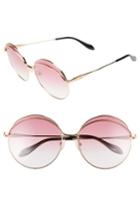 Women's Sonix Oasis 63mm Round Sunglasses - Gold Wire/ Rouge Tint