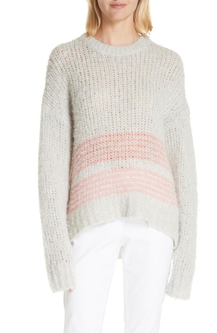 Women's Eileen Fisher Colorblock Tencel Lyocell Sweater, Size - Green