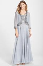 Women's J Kara Beaded Chiffon Gown With Jacket