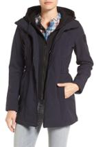 Women's Vince Camuto Hooded Bib Inset Soft Shell Jacket - Blue