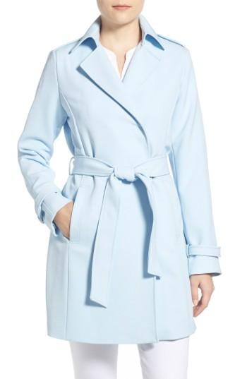 Women's T Tahari Crepe Trench Coat - Blue
