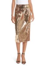 Women's Milly Jamie Sequin Midi Skirt - Metallic