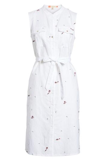 Women's Ted Baker London Colour By Numbers Xxena Embroidered Shirtdress - Ivory