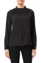 Women's J Brand Chrystal Pleated Silk Blouse - Black