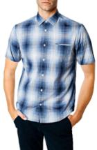 Men's Good Man Brand Space Plaid Trim Fit Sport Shirt - Blue