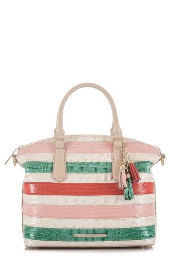 Brahmin Stripe Duxbury Leather Satchel -