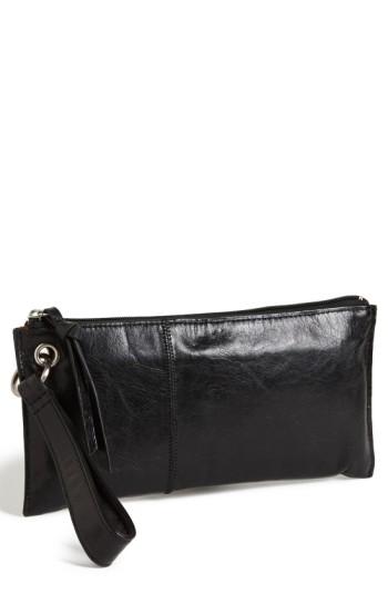 Women's Hobo 'vida' Leather Clutch - Black