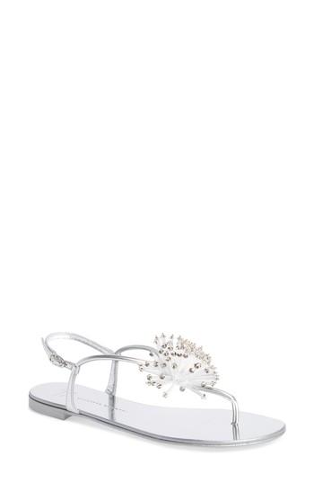 Women's Guiseppe Zanotti Flower Burst Sandal M - Metallic