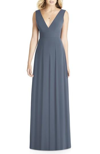 Women's Social Bridesmaids Matte Chiffon Gown - Grey