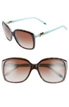 Women's Tiffany & Co. 58mm Rectangular Sunglasses - Havana/ Blue/ Brown Gradient