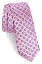 Men's Calibrate Modern Medallion Silk Skinny Tie, Size - Pink