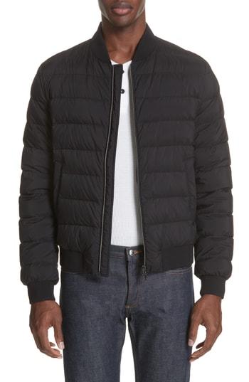 Men's Herno Matte Nylon Down Bomber Jacket Eu - Black