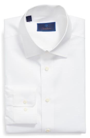 Men's David Donahue Regular Fit Solid Dress Shirt .5 - 34/35 - White