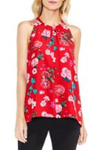 Women's Vince Camuto Floral Heirlooms Sleeveless Blouse, Size - Red