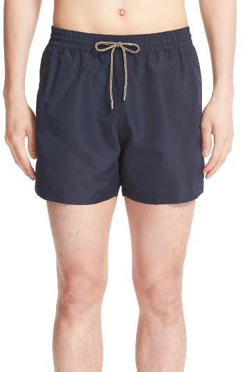 Men's Paul Smith Classic Solid Swim Trunks - Blue