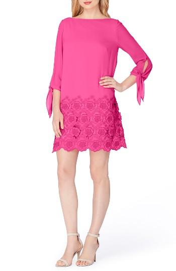 Women's Tahari Chiffon Shift Dress - Pink