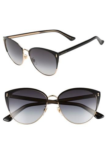 Women's Gucci 58mm Cat Eye Sunglasses - Blue
