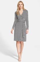 Women's Diane Von Furstenberg 'new Jeanne Two' Print Silk Wrap Dress - Grey