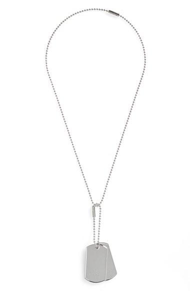 Men's Gucci Silver Dog Tag Necklace