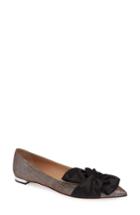 Women's Aquazzura Versailles Bow Metallic Flat Us / 35eu - Metallic