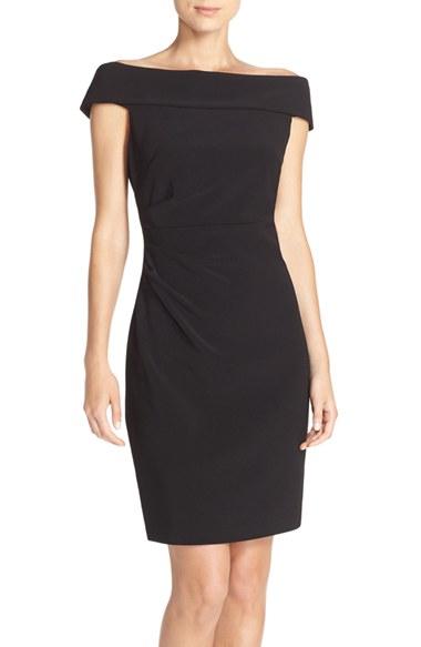 Women's Vince Camuto Off The Shoulder Crepe Sheath Dress