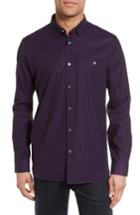 Men's Ted Baker London Nordlux Modern Slim Fit Stretch Cotton Sport Shirt (s) - Purple